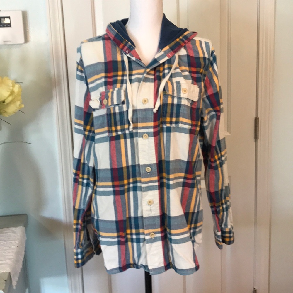 Aeropostale plaid hooded shirt